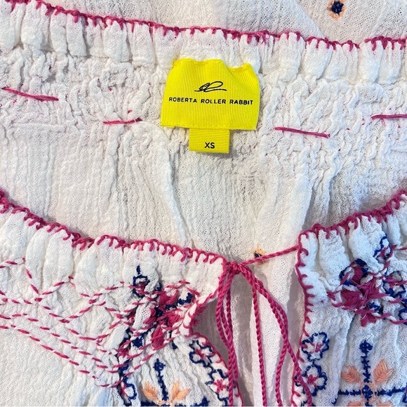 NWOT Robert Roller Rabbit Embroidered Gauze Tunic - Picture 11 of 14
